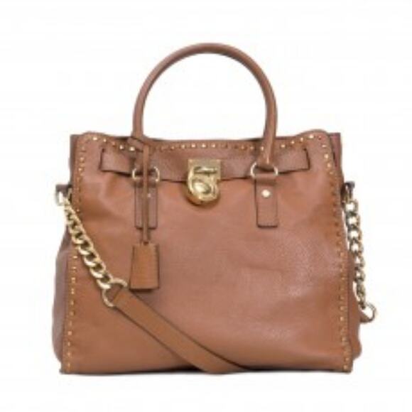 Michael Kors Hamilton Whipstitch Tote in Camel Tan - Picture 1 of 16